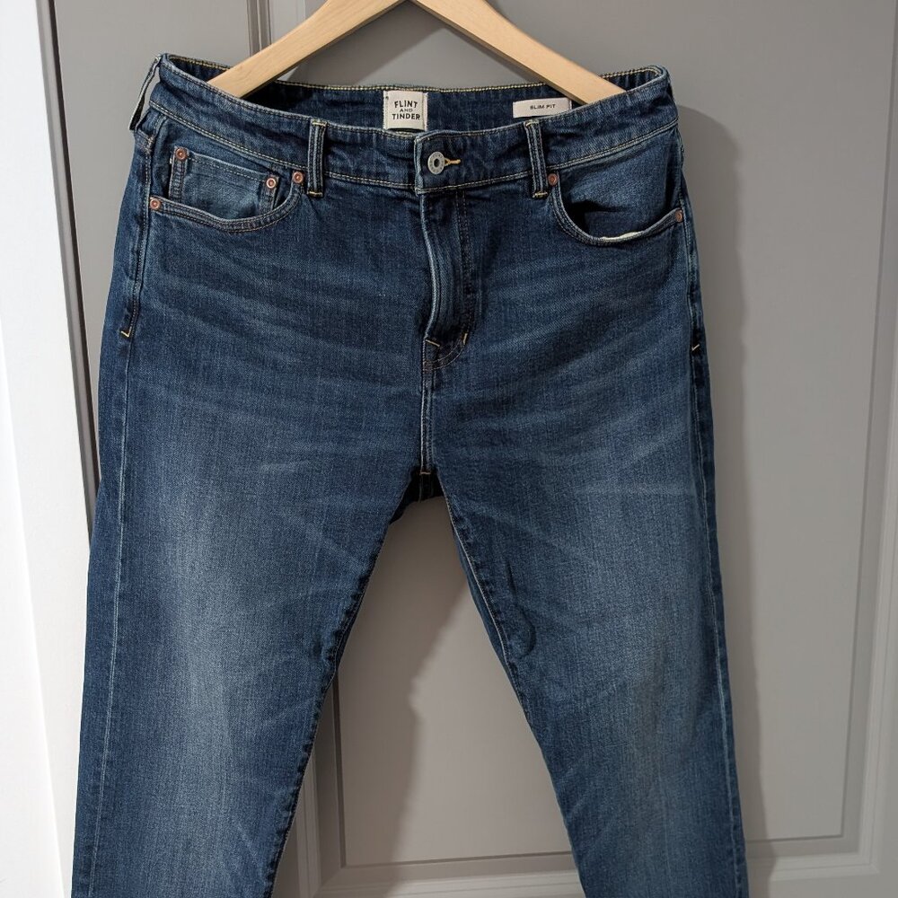 Huckberry Flint and Tinder Men's Stretch Selvedge Denim HB Slim 34 30